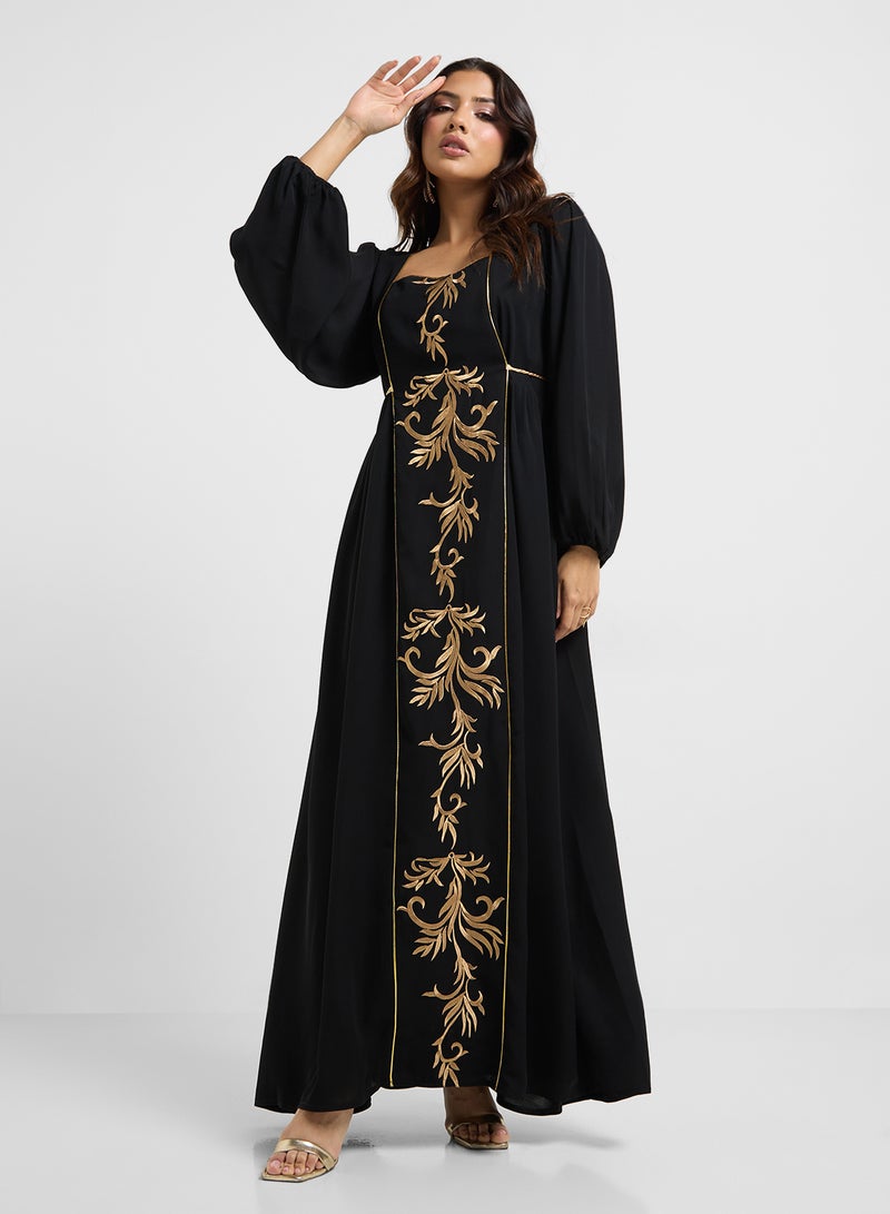 hayas closet Puff Sleeve Button Detailed Dress  - Image 1