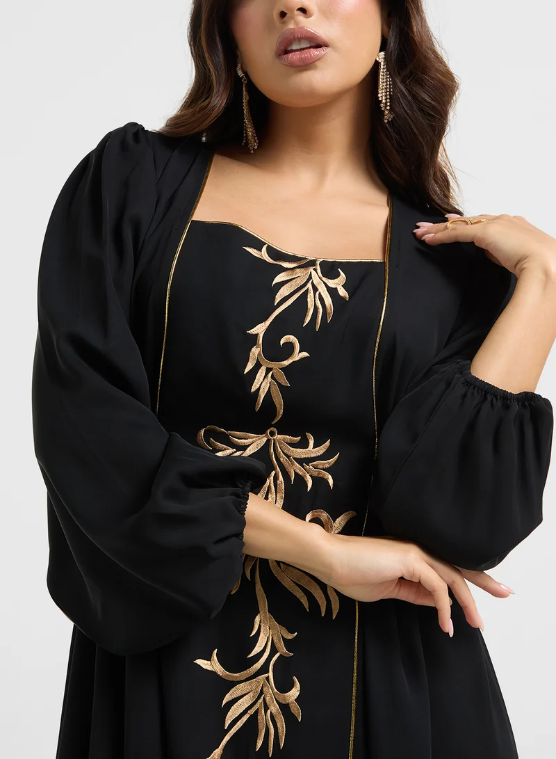 هيا كلوزيت Puff Sleeve Button Detailed Dress