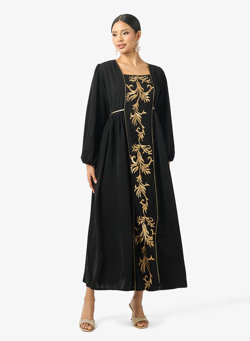 hayas closet Puff Sleeve Button Detailed Dress - Image 4