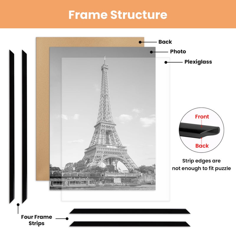 upsimples 12x16 Picture Frame Black 3 Pack, Scratch-Proof Poster Frames 12 x 16 for Photo Gallery - Slide-In Strips, Horizontal or Vertical Wall Mounting - Image 4