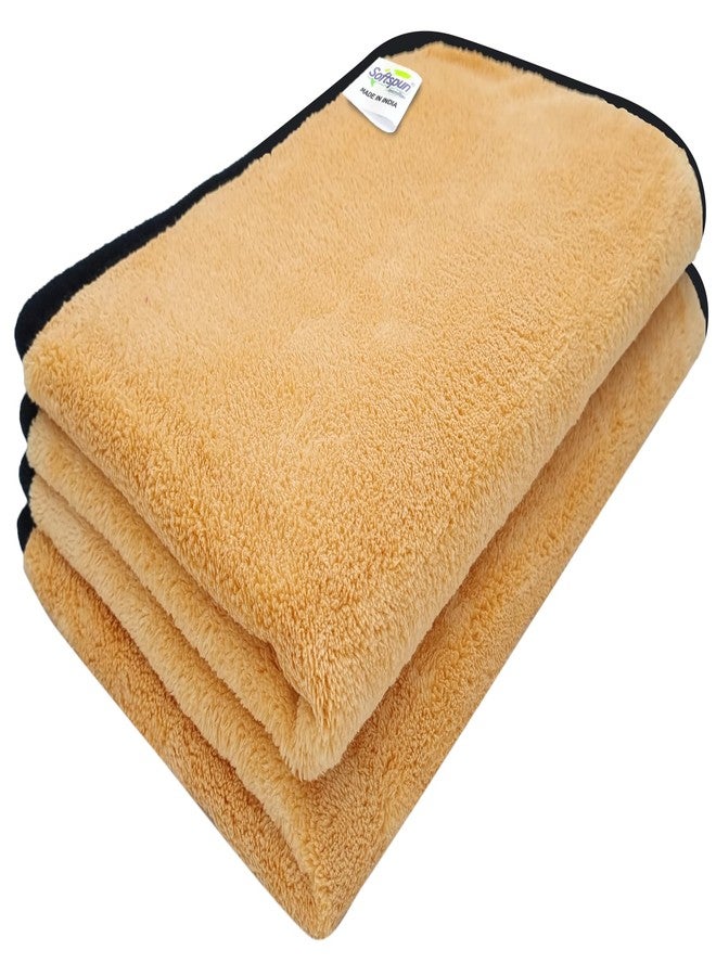 SOFTSPUN Microfiber Baby Hand & Face Towel 2 Pcs 280 GSM 40X60 Beige | Super Soft & Silky for Hand, Face, Body - Hypoallergenic Sensitive Skin Wipes & Washcloths - Image 1