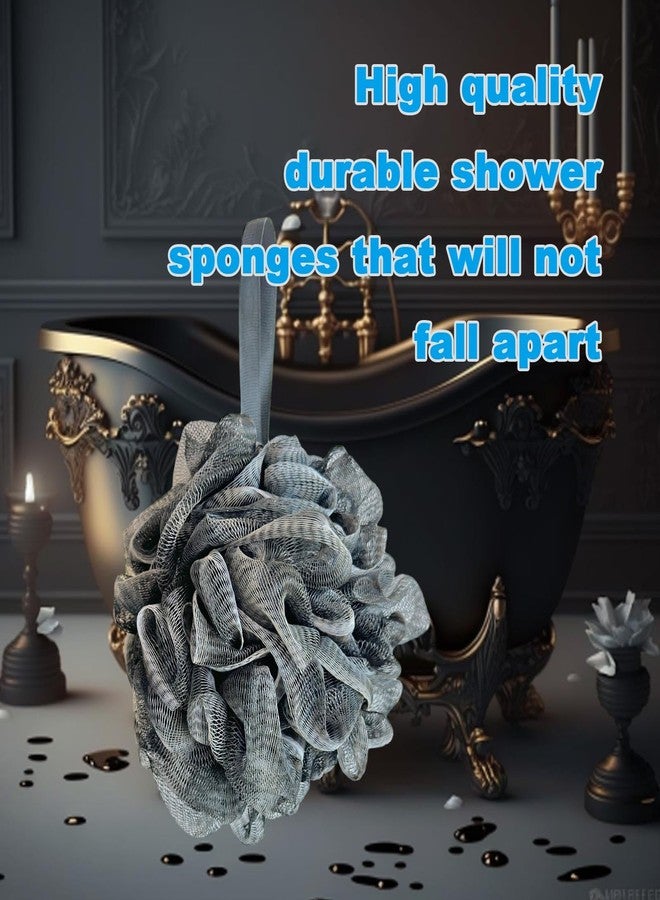 GXBTOPGO Black Bath Shower Loofah Exfoliating Body Back Scrubber Sponge for Women Men 60g (1 Pack) - Image 2