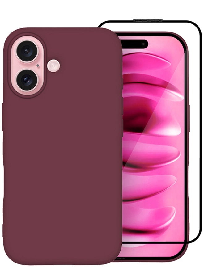 CATANES (for iPhone 16 Plus) 2 Pack Case and Screen Protector, Slim Silicone Case, Full Covered Anti Scratch Shockproof Protective Cover - Image 1