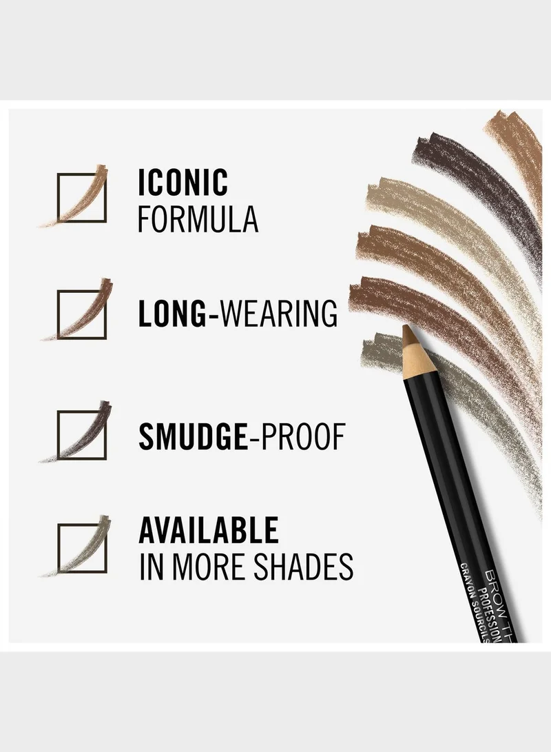 RIMMEL LONDON Brow This Way Professional Eyebrow Pencil - 004 - Black Brown, 1.4G