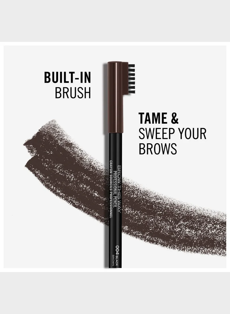 RIMMEL LONDON Brow This Way Professional Eyebrow Pencil - 004 - Black Brown, 1.4G
