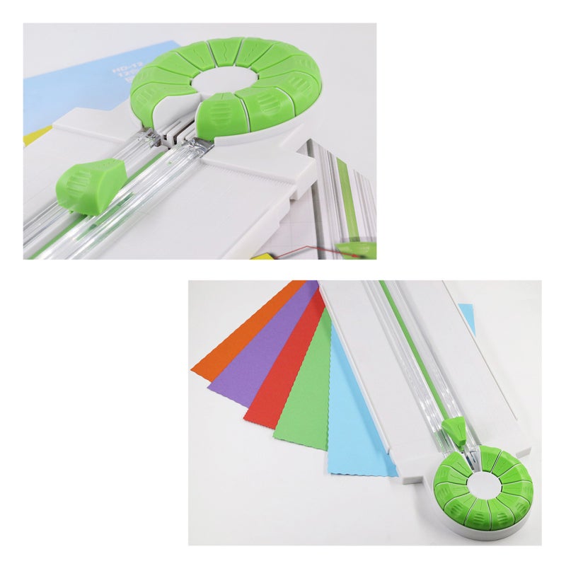 Paper Trimmer 12-In-1 Multicolor High-Quality ABS Material - Safe Hollow M-Shaped Base Paper Cutter for Scrapbooking School Kindergarten Home Craft Projects - Image 3