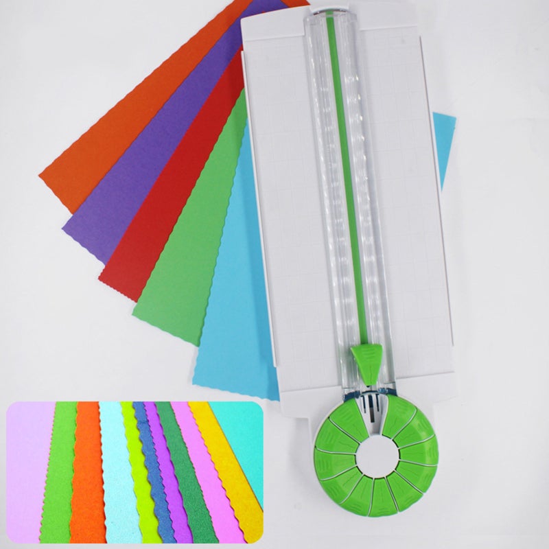 Paper Trimmer 12-In-1 Multicolor High-Quality ABS Material - Safe Hollow M-Shaped Base Paper Cutter for Scrapbooking School Kindergarten Home Craft Projects - Image 2