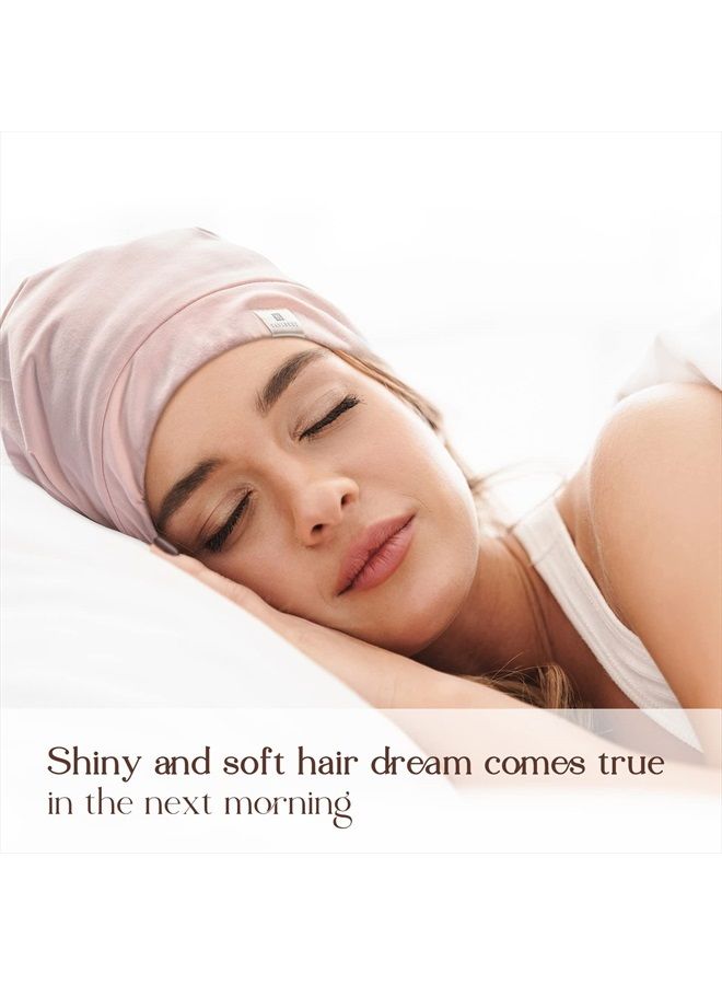 YANIBEST 2 Pcs Silk Bonnet Satin Bonnet Hair Cover Bonnet Sleep Cap - Adjustable Saty on Satin Lined Slouchy Beanie Hat for Women Curly Natural Hair Night Sleeping - Image 2