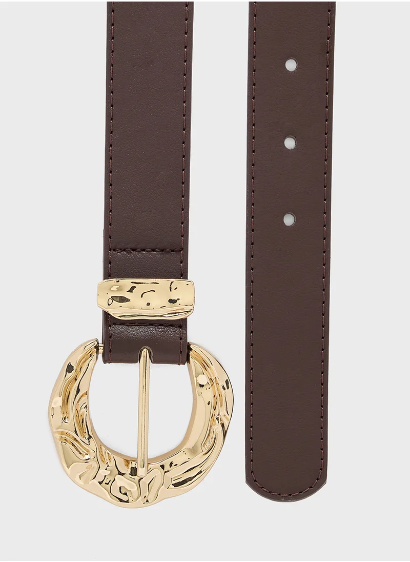 جينجر Ladies Belt With Gold Buckle
