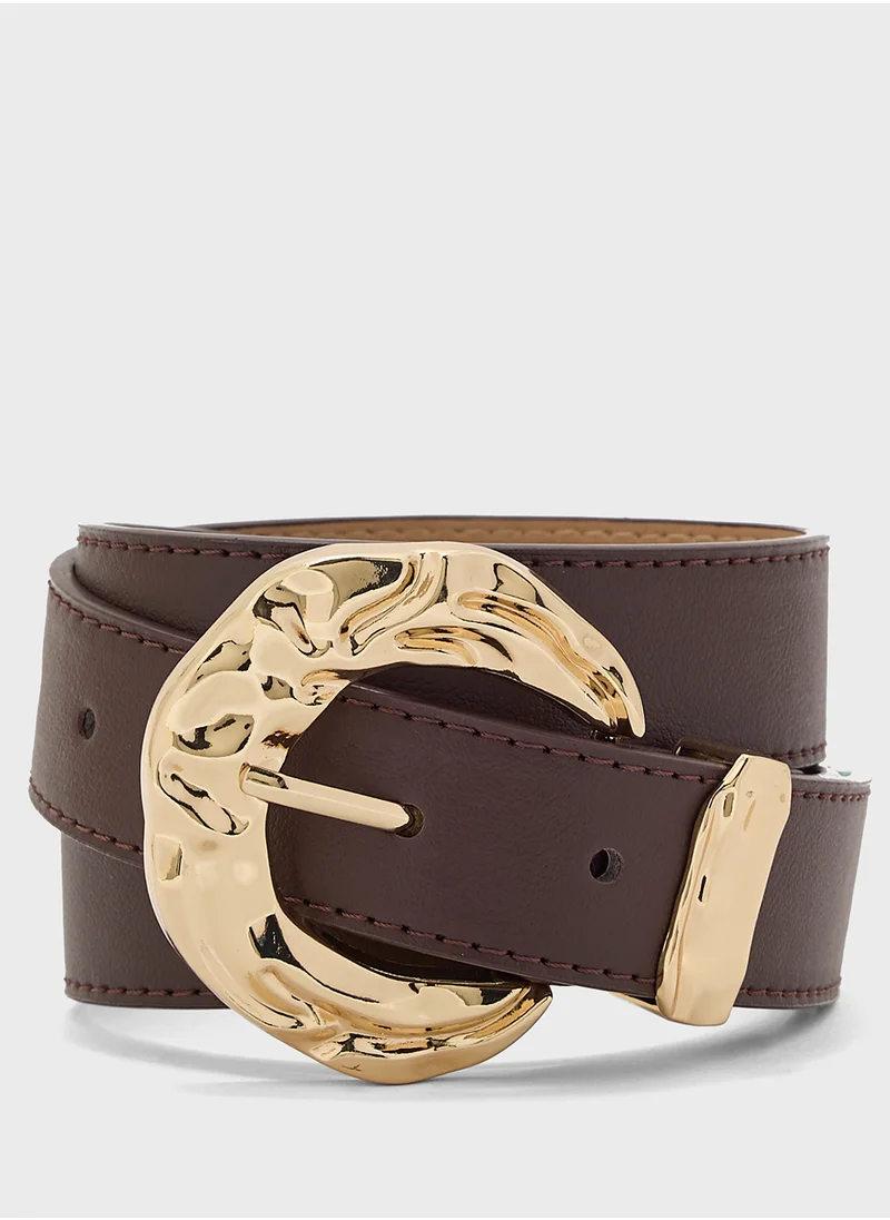 جينجر Ladies Belt With Gold Buckle