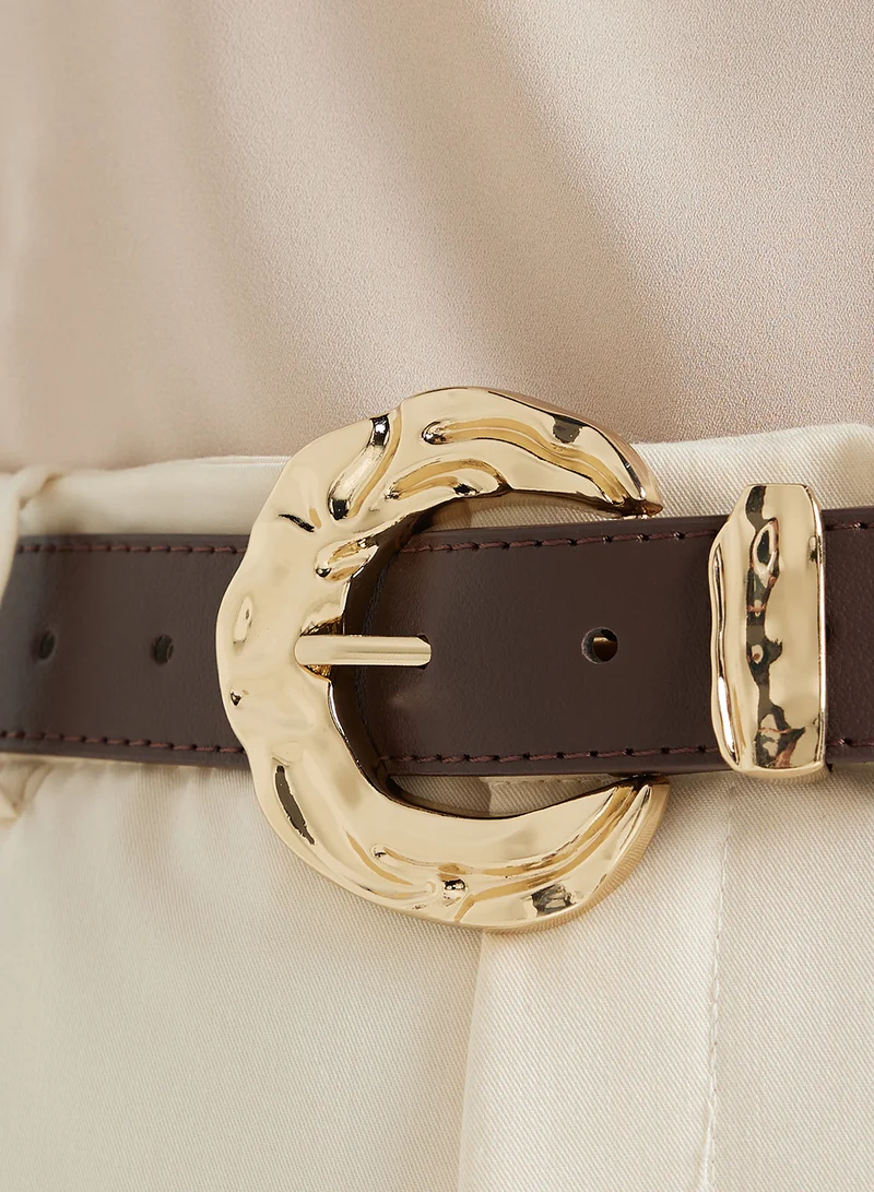 Ginger Ladies Belt With Gold Buckle