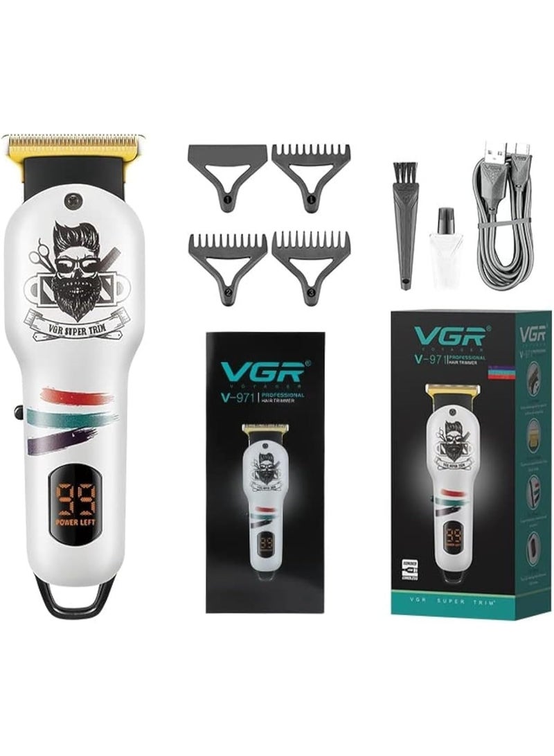 VGR V-971 Professional Rechargeable Digital Display Cordless Beard Hair Trimmer Kit with Guide Combs Brush USB Cord for Men, Family or Pets Rechargeable Li-ion Battery 120 minutes Runtime multicolour - Image 2