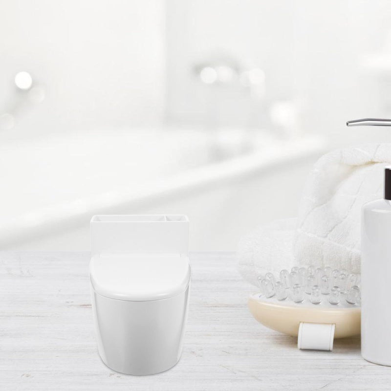 Wall Mounted Ashtray With Lid Windproof Cigarette Butt Container Porcelain White Household Ashtray For Bathroom Living Room Use Includes Adhesive Mounting Sticker - Image 5