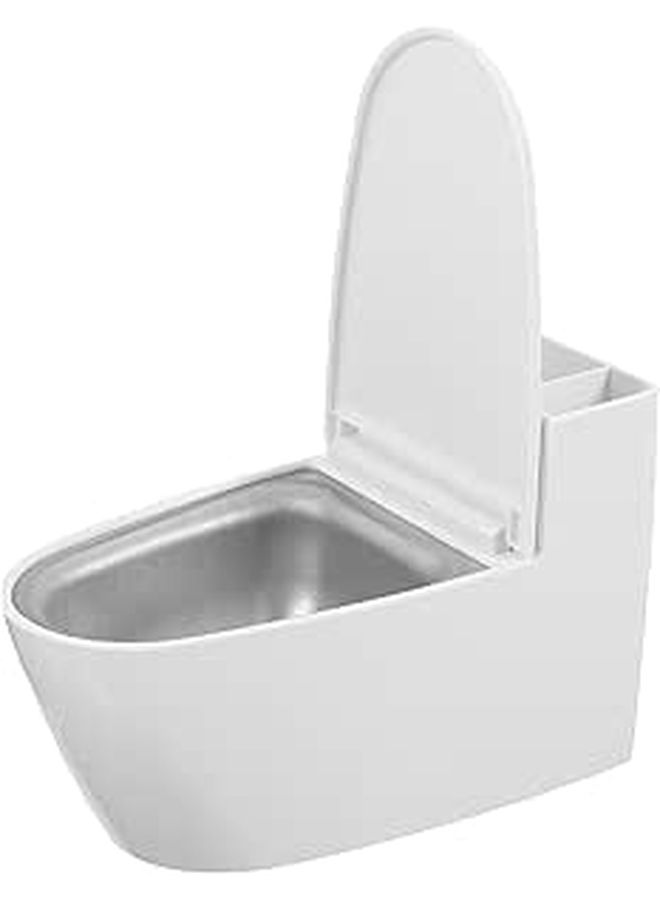 Wall Mounted Ashtray With Lid Windproof Cigarette Butt Container Porcelain White Household Ashtray For Bathroom Living Room Use Includes Adhesive Mounting Sticker - Image 1