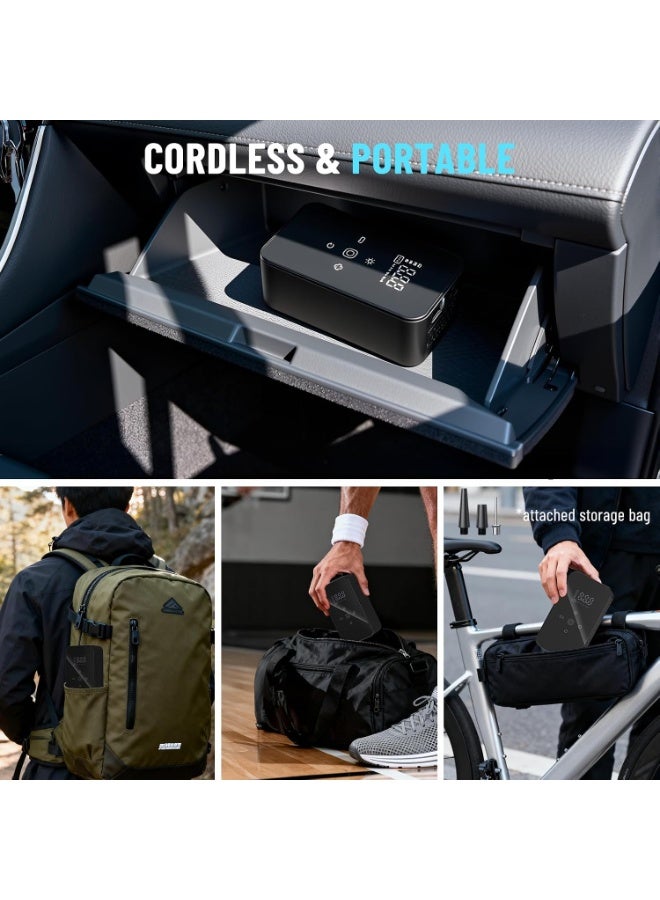 Portable Cordless Tire Inflator Air Compressor 140PSI with Digital Gauge & LED Light for Car, Bike, Ball - Image 4