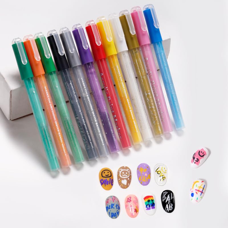 IMGDD Nail Polish Pens Quick Dry, 1 PCS Nail Art Pen, Nail Art Markers, Acrylic Paint Pens, Nail Pencil, DIY Drawing Painting Liner Pen, Nail Design for Nails DIY French Manicure (White) - Image 5
