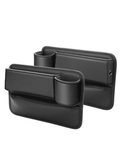 Oasisgalore Black Right-Side Car Seat Gap Filler with Organizer, Cup Holder, Storage for Phones, Glasses, Keys.  - Image 1