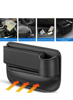 Oasisgalore Black Right-Side Car Seat Gap Filler with Organizer, Cup Holder, Storage for Phones, Glasses, Keys.  - Image 5