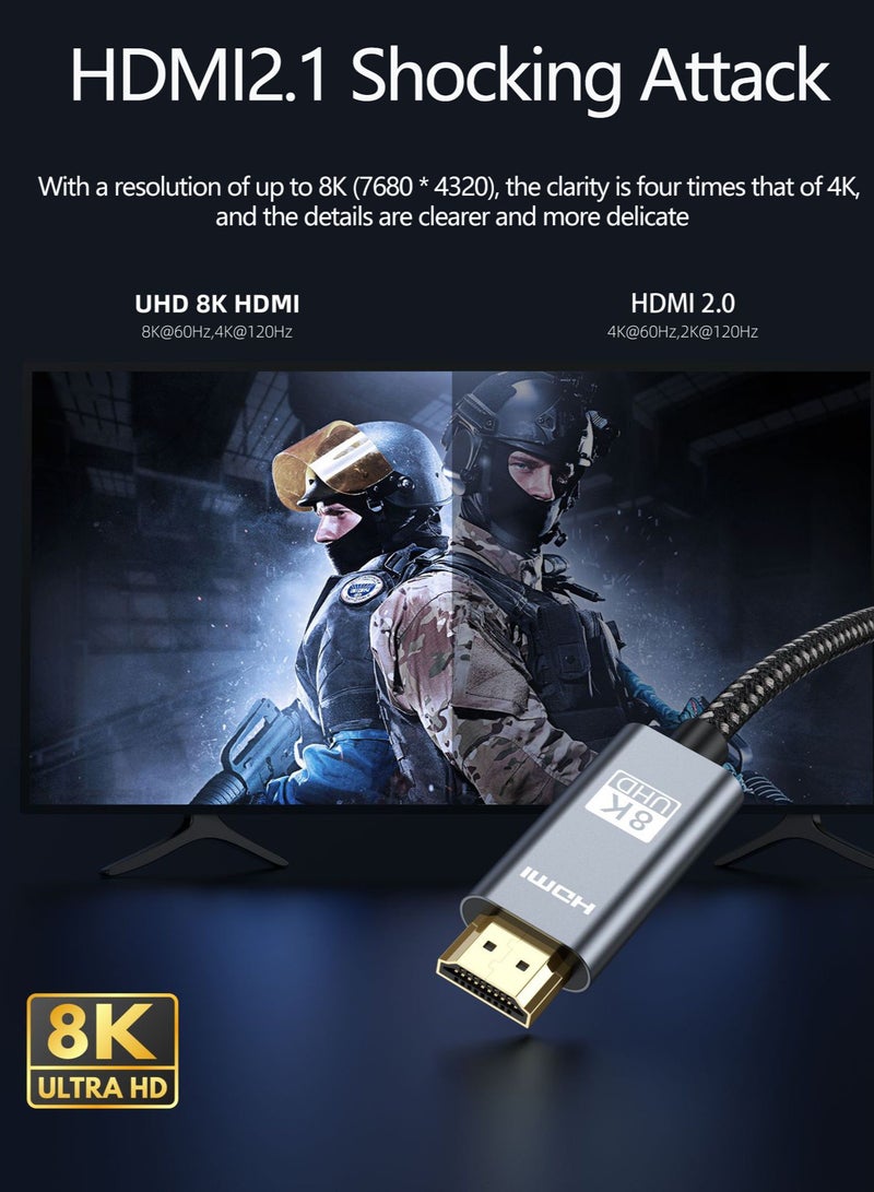 8K High-definition cable HDMI 2.1 data connection cable,Supports 4K,Suitable for projectors,Computer monitors,televisions,etc PS5、PS4、Xbox、switch - Image 5