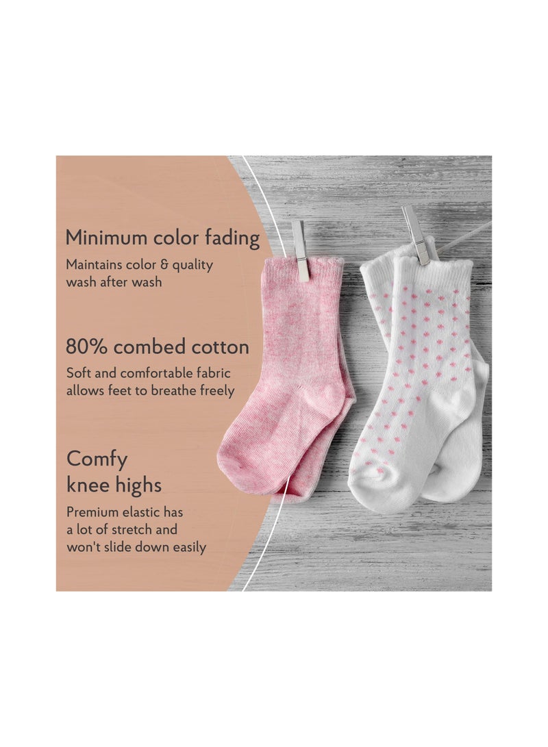 Knee High Socks for Newborns and Toddlers, Ruffled Tube Design, Soft Elastic for Sensitive Ankles, Perfect for All Seasons, 0-1 Years Old (5 Pack) - Image 3