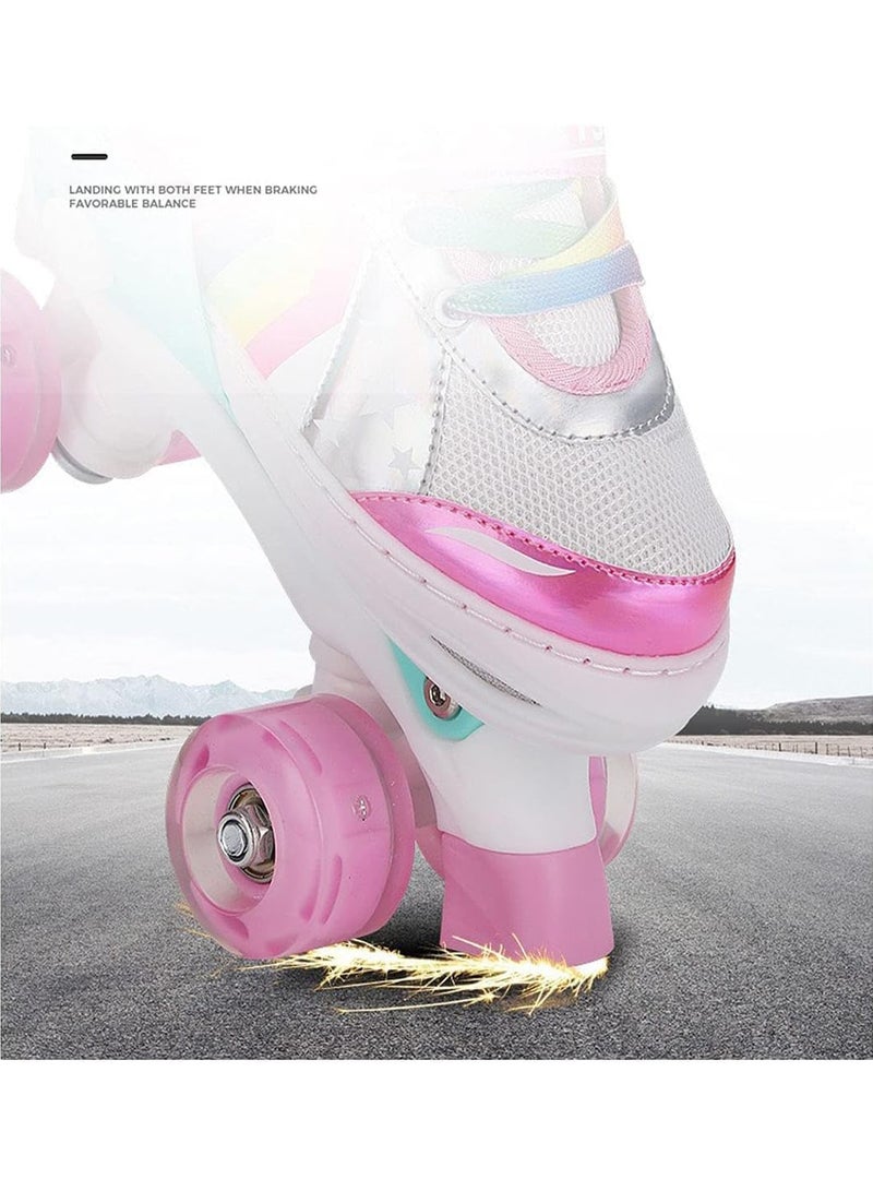 Roller skates with all wheels that light up and illuminate for girls and kids. Adjustable roller skates for kids and beginners - Image 2