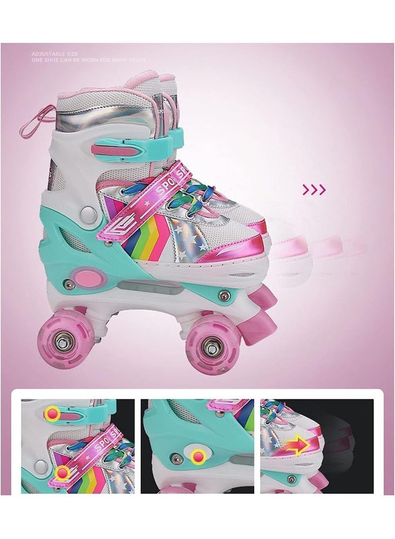 Roller skates with all wheels that light up and illuminate for girls and kids. Adjustable roller skates for kids and beginners - Image 4