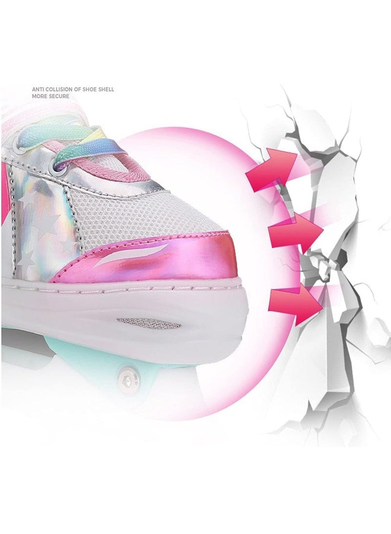 Roller skates with all wheels that light up and illuminate for girls and kids. Adjustable roller skates for kids and beginners - Image 5