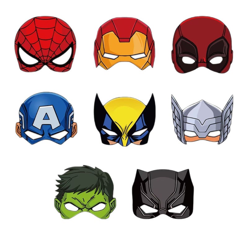 Party 8-piece set - Superhero birthday party glasses funny photography props - Image 1