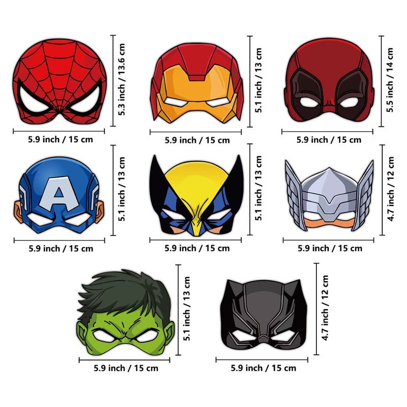 Party 8-piece set - Superhero birthday party glasses funny photography props - Image 2