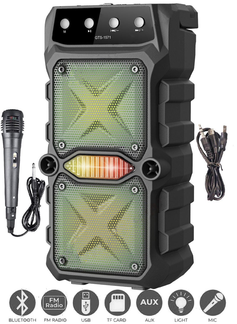 Generic - Wireless Bluetooth Speaker with Rechargeable Battery Includes Microphone, FM Radio, TF Memory, USB and MIC Input - Image 1