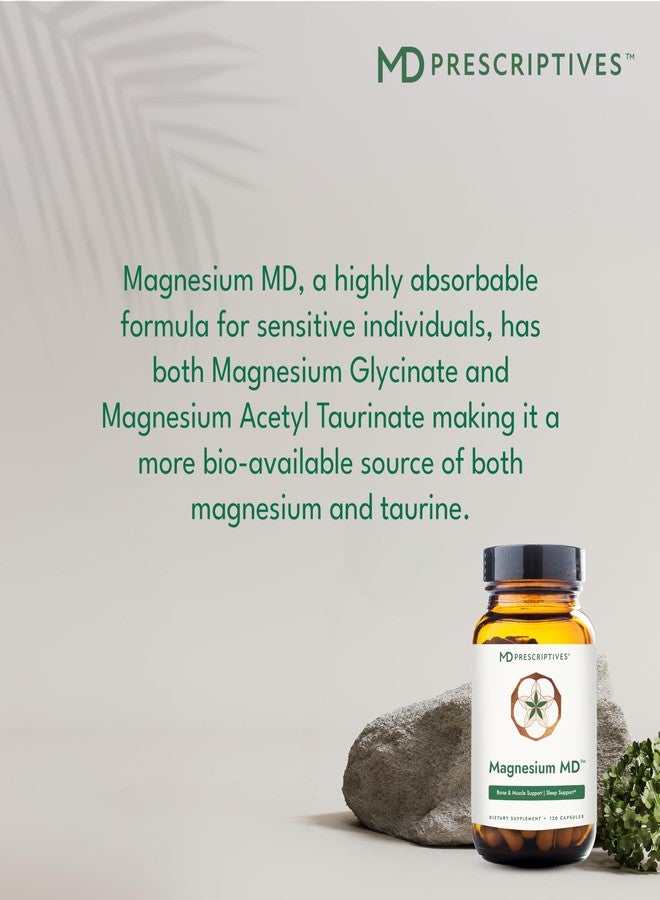 MD Prescriptives إم دي بريسكريبتيفز - مغنيسيوم إم دي - مكمل غذائي عالي الامتصاص من المغنيسيوم مع جليسينات وأسيتيل تورينات - 120 كبسولة - Image 4