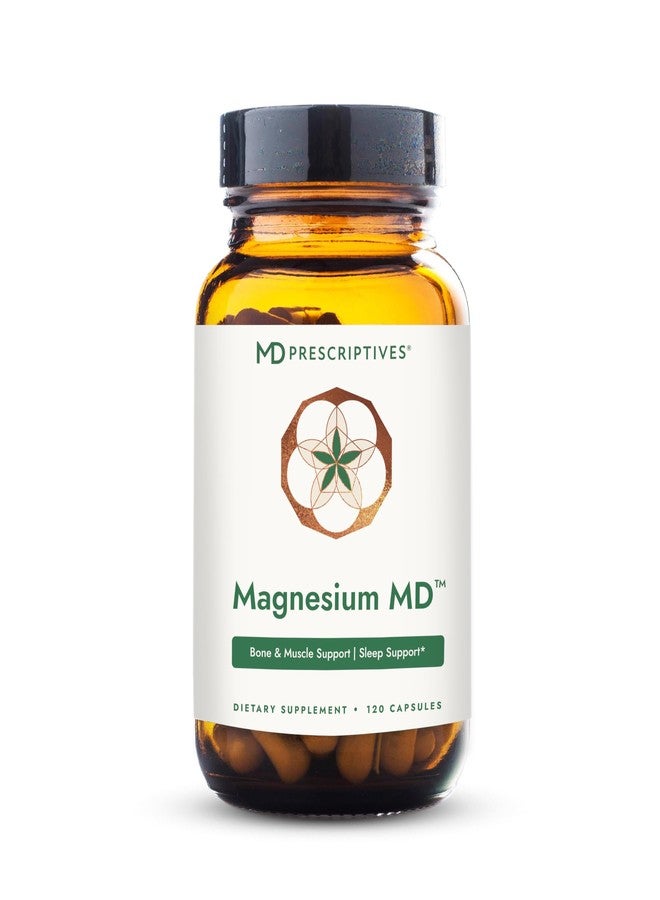 MD Prescriptives إم دي بريسكريبتيفز - مغنيسيوم إم دي - مكمل غذائي عالي الامتصاص من المغنيسيوم مع جليسينات وأسيتيل تورينات - 120 كبسولة - Image 1
