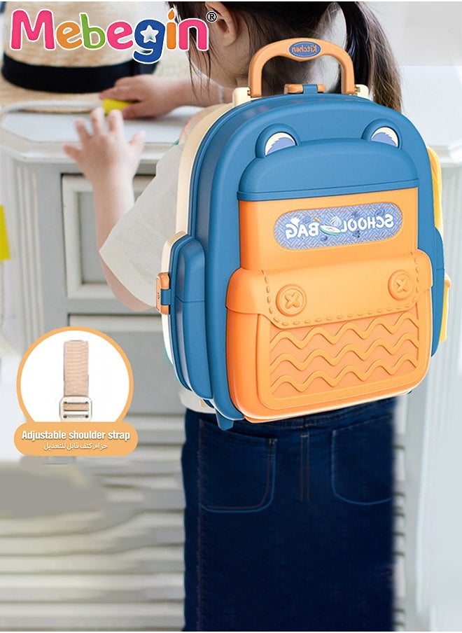 MEBEGIN - 34Pcs Kitchen Playset, Portable Kitchen Toys Backpack, Pretend Role Play Toys with Rich Kitchen Accessories, Creative Play House toys Kit, Fun Educational Toys, Easy to Assemble, Ideal Gifts for Kids - Image 1