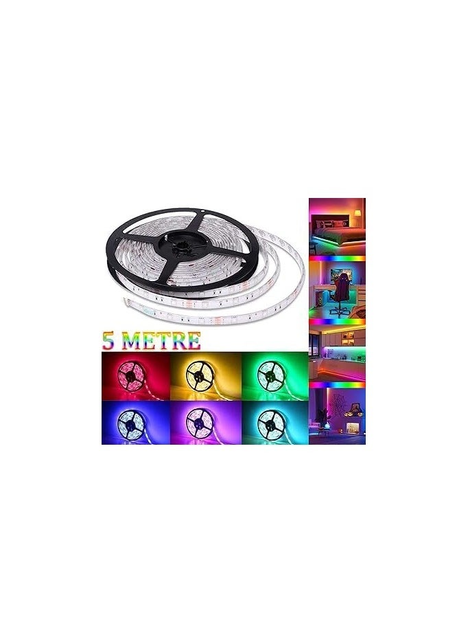 جنرال شريط اضاءة LED RGB بطول 5 متر، اضواء LED متغيرة الالوان لغرفة النوم، اضواء LED للحفلات والديكورات، شريط اضواء LED مع جهاز تحكم عن بعد (12V-24W-5M RGB  - Image 3