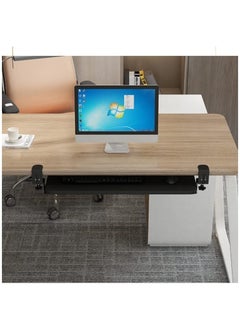 XICEN Large Keyboard Tray Under Desk Pull Out with Extra Sturdy Clamp Mount System 75x 25cm Out Platform Computer Drawer for Typing Black  - Image 2