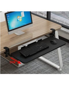 XICEN Large Keyboard Tray Under Desk Pull Out with Extra Sturdy Clamp Mount System 75x 25cm Out Platform Computer Drawer for Typing Black  - Image 5