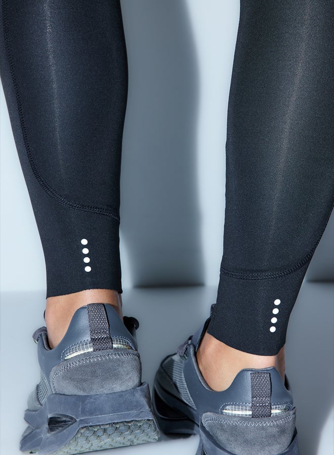 trendyol Black Matte Full Length Knitted Sports Leggings with Extra Absorption Layer  - Image 3