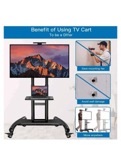 Generic Premium Heights adjustment Tv stand Up To 1220mm 2130mm TV stand with wheels for 32 to 70 inch LED,LCD Led Flat& curved Tvs,Height Aadjustable tv cart  - Image 2