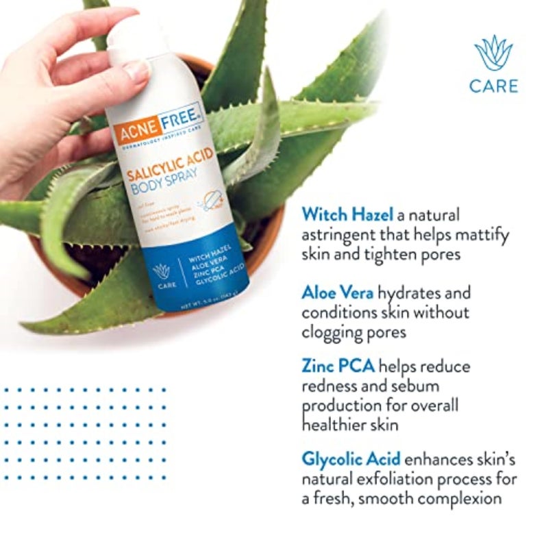 AcneFree Salicylic Acid Body Spray, Pore Clarifying Solution for chest and back, 5 Ounce - Image 4