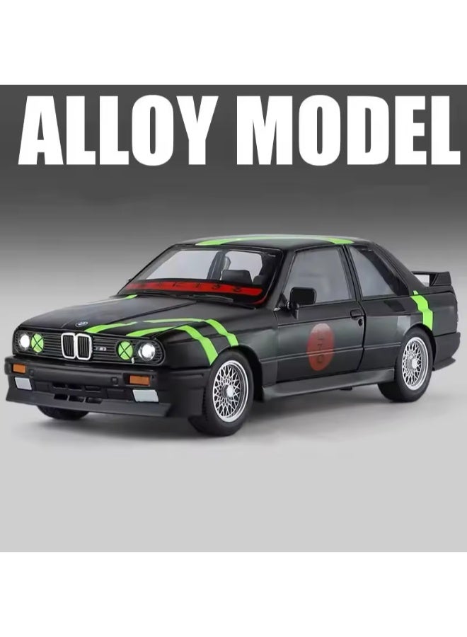 محاكاة بمقياس 1:24 لنموذج سيارة BMW M3 المصنوعة من السبائك المعدنية - لعبة مصبوبة عالية المحاكاة مع صوت وضوء ووظيفة السحب للخلف للأطفال وهواة الجمع - Image 3