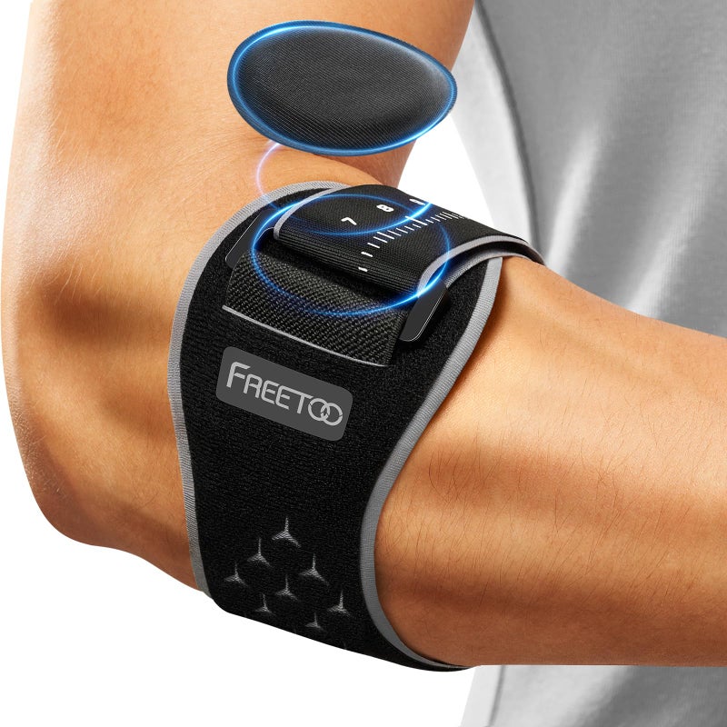 FREETOO Tennis Elbow Brace for Men Women for Tendonitis, Tennis Elbow Strap with Gel Pad, Golfers Elbow Brace for Men for Tennis & Golfers Elbow,Lateral Medial Epicondylitis. Fits Forearm 7.1''-11'' - Image 1