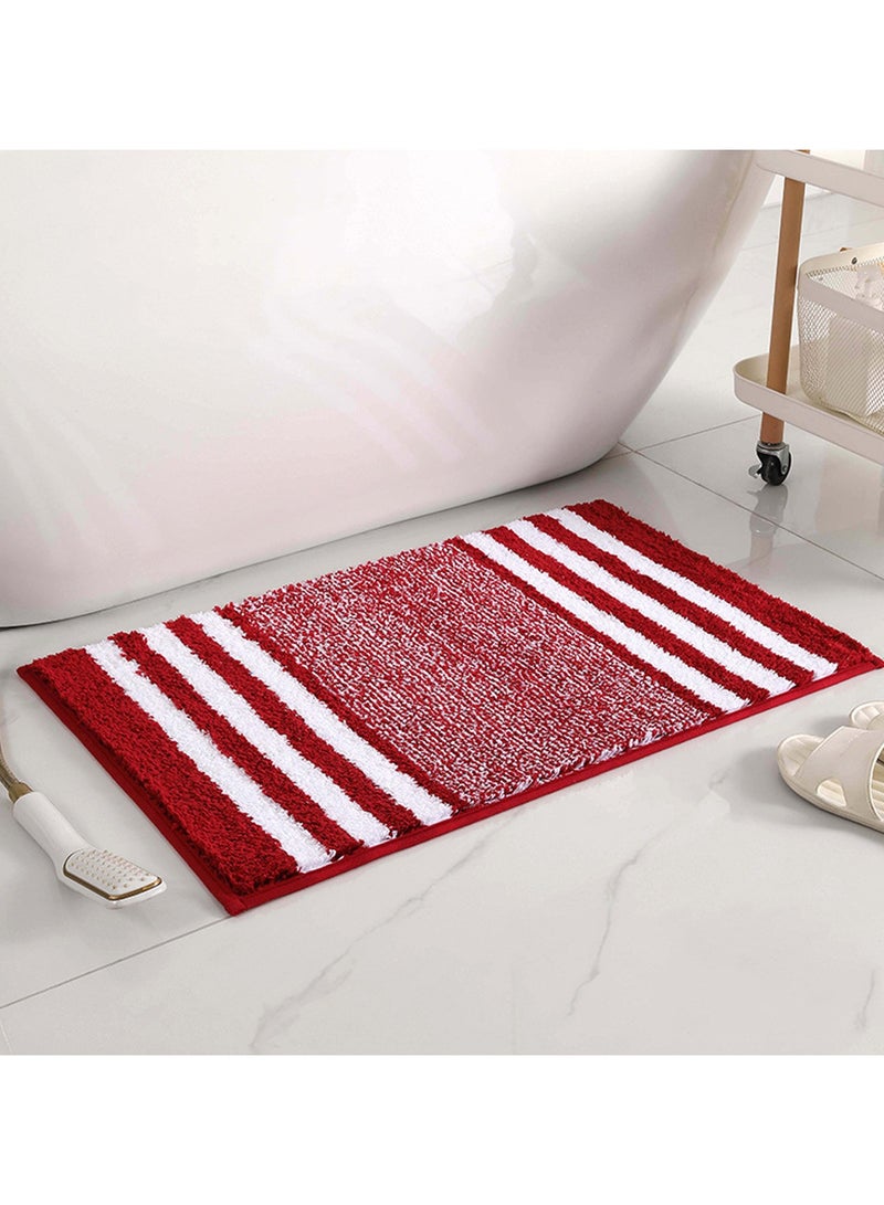 TYCOM Bathroom Rugs Bath Mat 50x80cm Non Slip Fluffy Soft Plush Microfiber Shower Carpet Rug Machine Washable Quick Dry Ultra Bath Mats for Tub Bathroom and Shower Red.