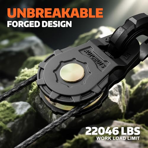 AUTOBOTS Snatch Block (22046LBS Work Load Limit) for Winch Recovery,Heavy Duty Forged Steel Snatch Block Pulley for Truck, UTV, ATV Black - Image 4