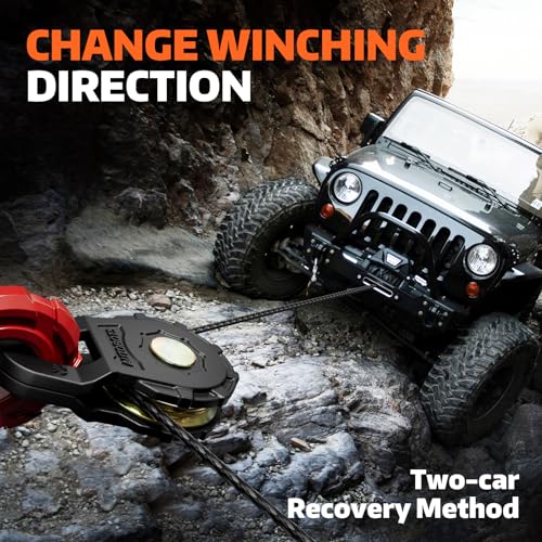 AUTOBOTS Snatch Block (22046LBS Work Load Limit) for Winch Recovery,Heavy Duty Forged Steel Snatch Block Pulley for Truck, UTV, ATV Black - Image 2