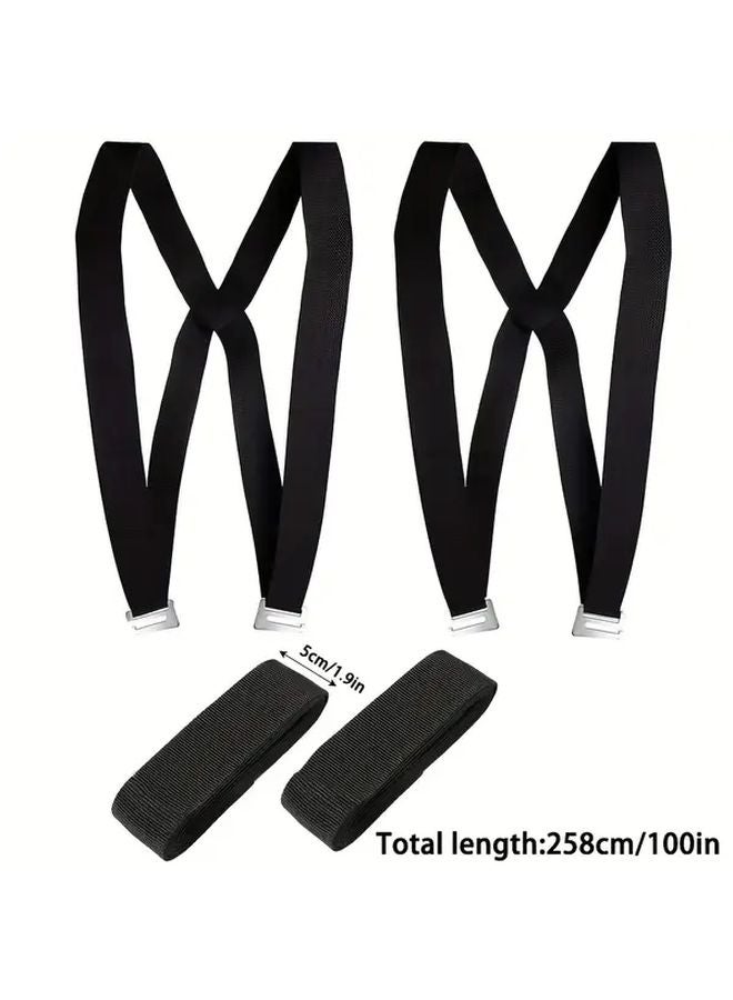 4pcs Black Heavy Duty Adjustable Furniture Moving Straps With Handles For Sofas Appliances - Image 2