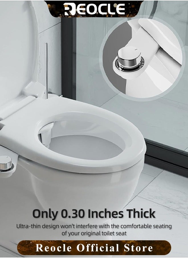 REOCLE Bidet Non-Electric Dual Nozzle Fresh Water Sprayer Adjustable Water Pressure Bidet Toilet Seat Attachment for Rear and Feminine Wash  - Image 4