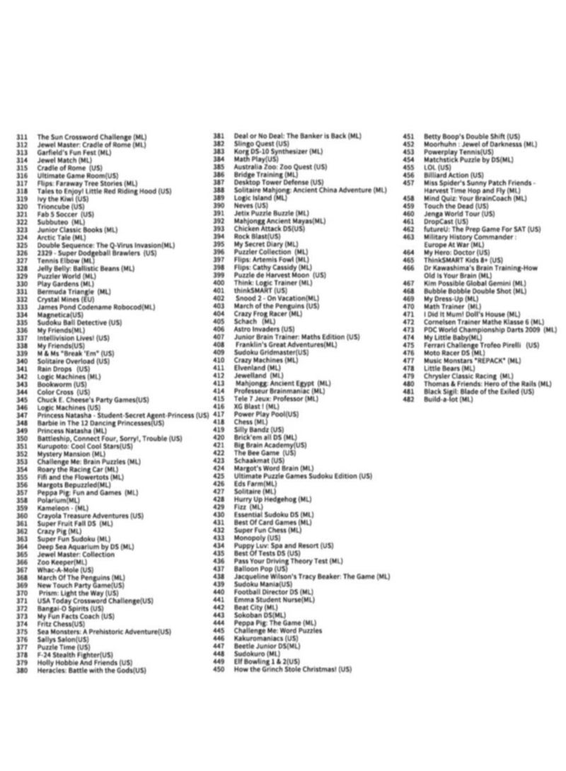 428 in 1 Game Cartridge Multicart,DS Game Pack Card Compilations, Fine Works Combo Multicart for Nintendo DS, NDSL, NDSi, NDSi LL/XL, 3DS, 3DSLL/XL, New 3DS, New 3DS LL/XL, 2DS, New 2DS LL/XL - Image 5