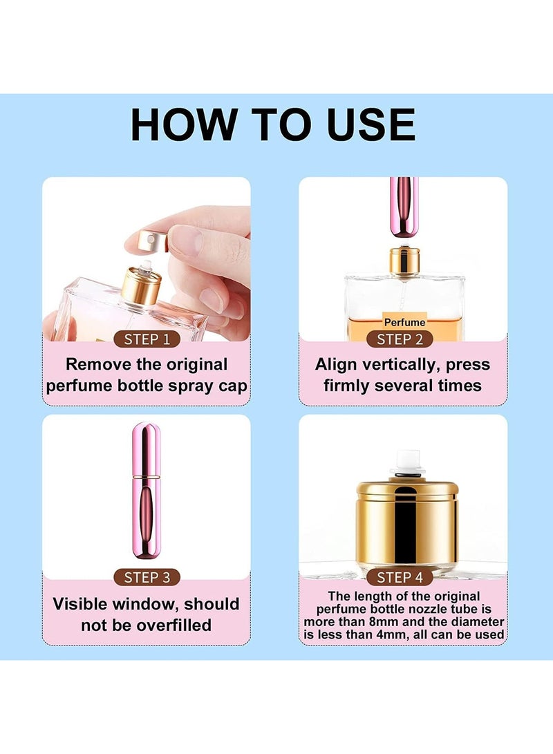 زجاجة بخاخ عطر صغيرة محمولة قابلة لاعادة التعبئة سعة 6 مل - 3 قطع ألوان متنوعة - Image 4