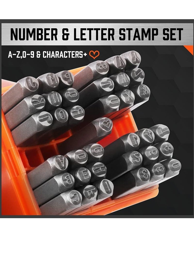 Bukela - 37-Piece Number and Letter Stamp Set 1/8 (3mm) (A-Z & 0-9 + Love) Punch Perfect for Imprinting Metal Stamping kit, Plastic, Wood, Leather. - Image 1