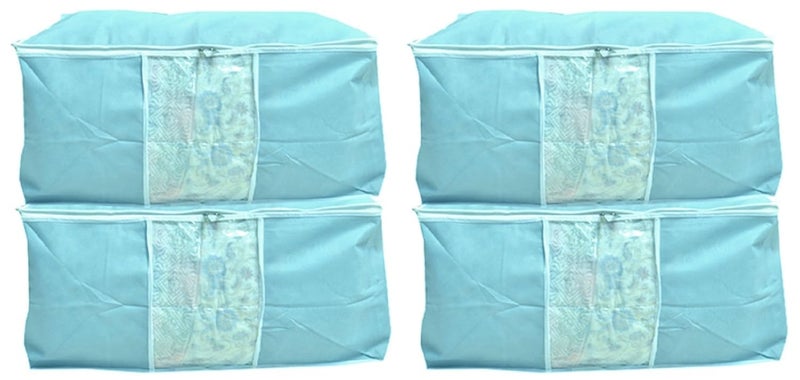 Kuber Industries 4 Piece Non Woven Under Bed Storage Organiser Set Grey Underbed005 - Image 1